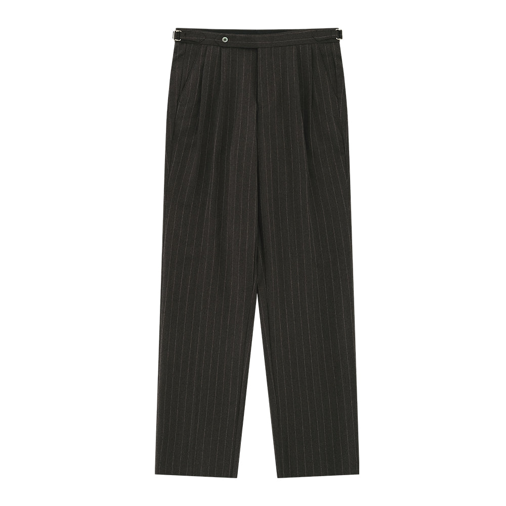 Wool Stripe 2pleats Relaxed Pants