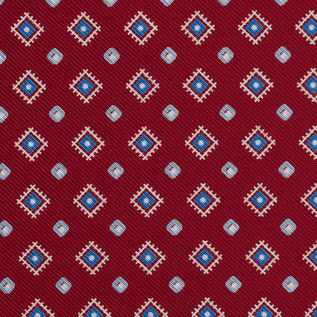 Floral Printed Silk Bespoke Tie - Red