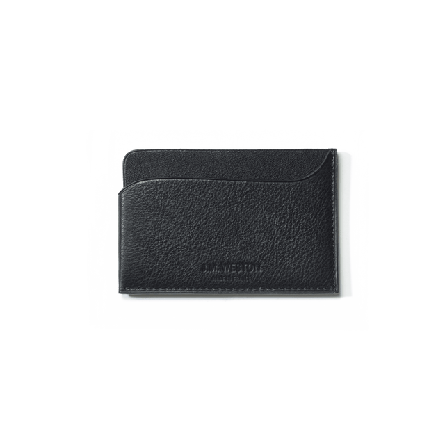 Double You Card Holder[Black fulled Calfskin]