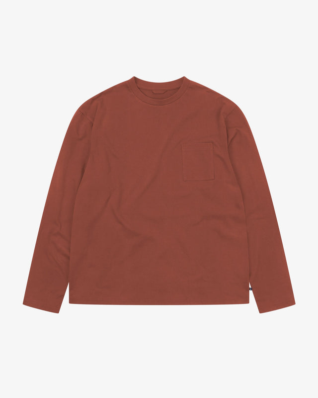 7010 Essential long sleeve t-shirt - chestnut