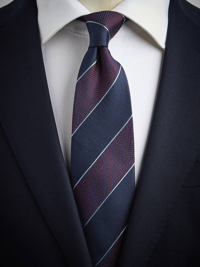 Blue & Burgundy Tie Striped