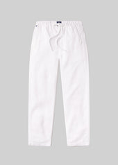 Drawstring Deck Linen Pant in White