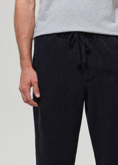 Drawstring Deck Linen Pant in Navy
