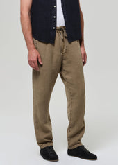Drawstring Deck Linen Pant in Reservoir
