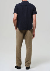 Drawstring Deck Linen Pant in Reservoir