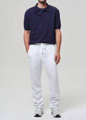 Drawstring Deck Linen Pant in White