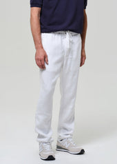 Drawstring Deck Linen Pant in White
