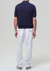 Drawstring Deck Linen Pant in White