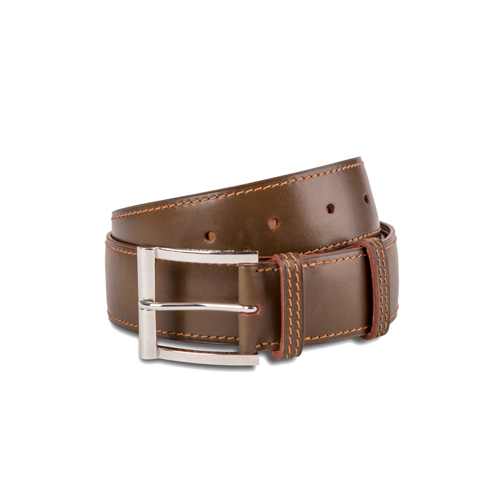 Demi-Jonc Belt[Middle brown patina finish calfskin]