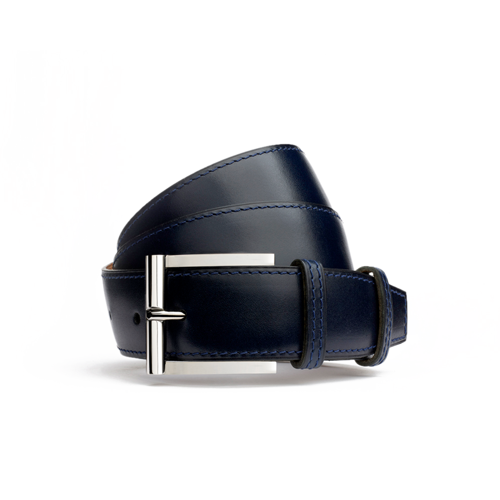 Demi-Jonc Belt[Ocean blue boxcalf]