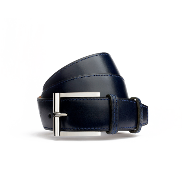 Demi-Jonc Belt[Ocean blue boxcalf]