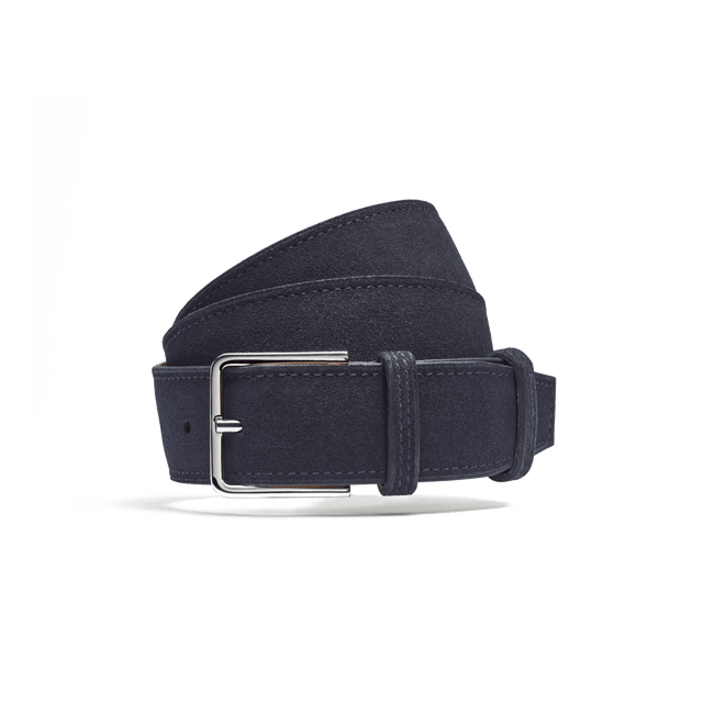 Signature Belt [Navy suede calfskin]