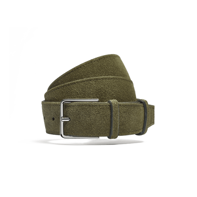 Signature Belt [Khaki suede calfskinf]