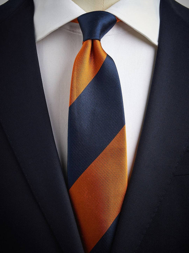 Blue & Orange Tie Club Striped