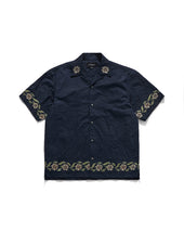 BREEZY EMBROIDERED HALF SHIRTS / CREASE NAVY