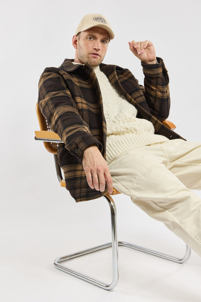 Veste pêcheur à carreaux - laine