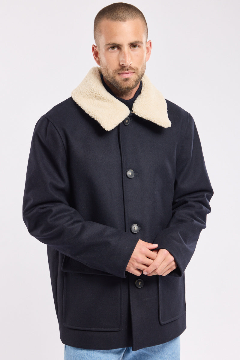 Caban col sherpa - drap de laine