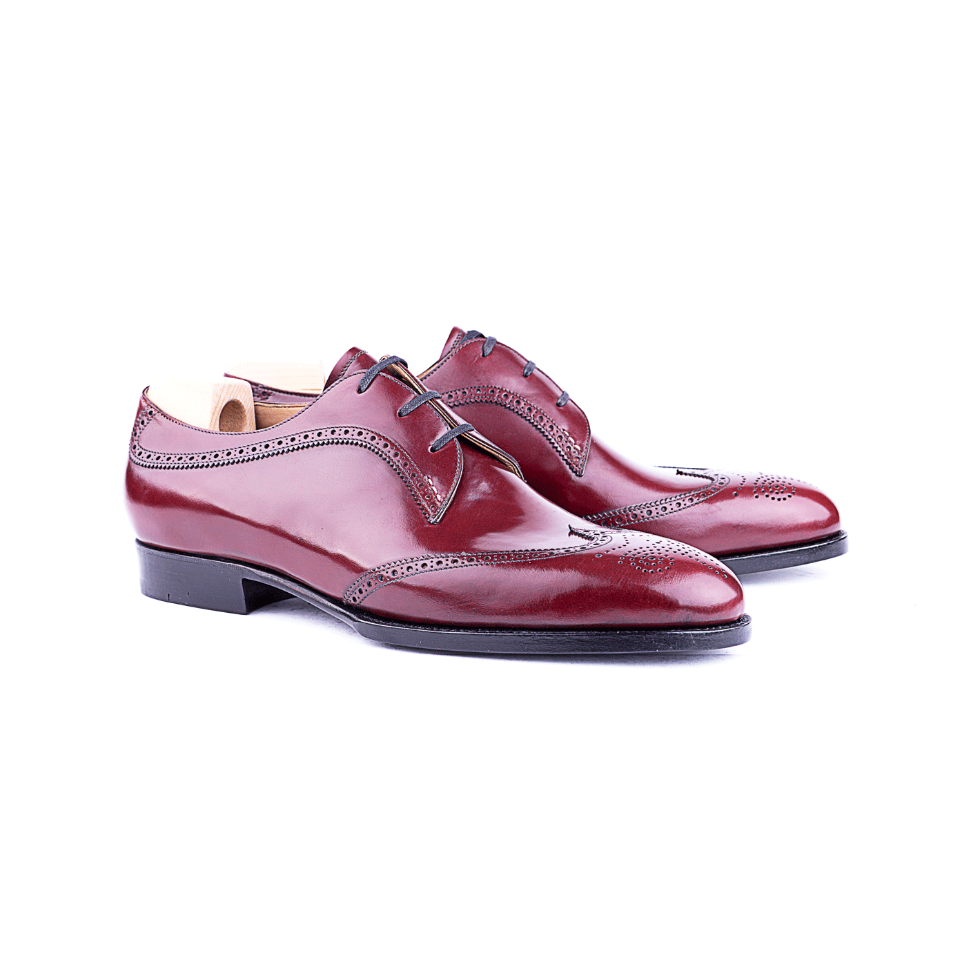 Three Eyelet Swan Neck Derby In Calf Leather
