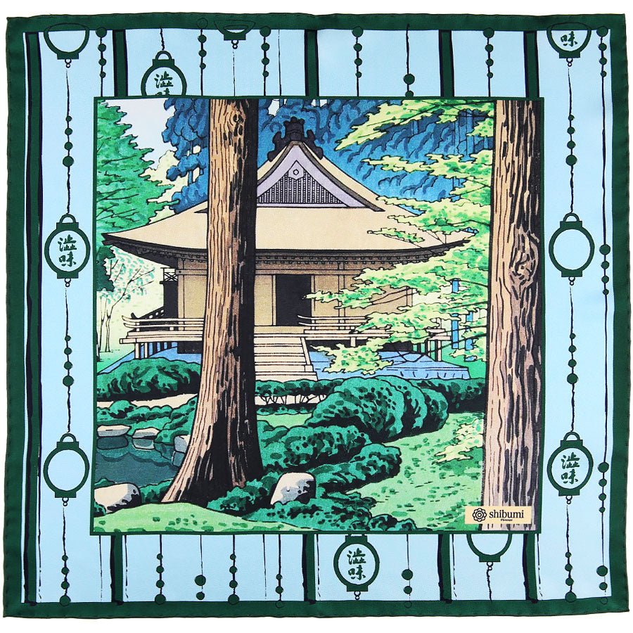 Ukiyo E Silk Pocket Square Sanzen Ji 40x40cm
