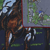 Equestrian Motif Silk Neckerchief 65 X 65cm