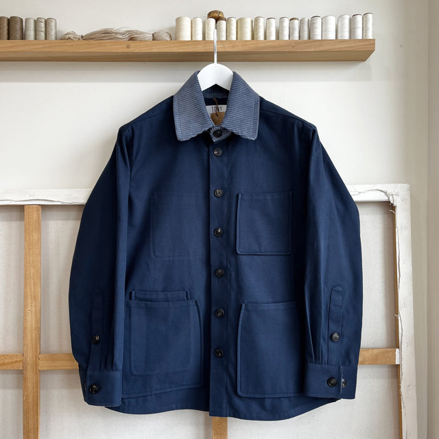 Navy Brushed Canvas Chore Coat