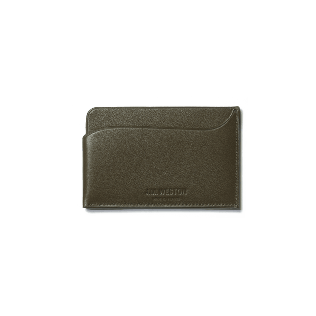 Double You Card Holder [Green fulled calfskin]