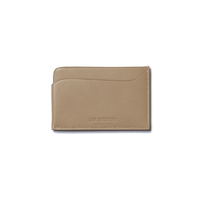 Double You Card Holder [Beige fulled calfskin]