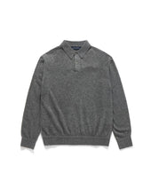 Collar Long Sleeves Knit Melange Grey