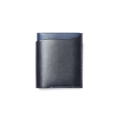 Double you 4 CC Wallet[Black soft calfskin & navy blue boxcalf]