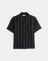 Linen Resort Shirt | Black / Bone