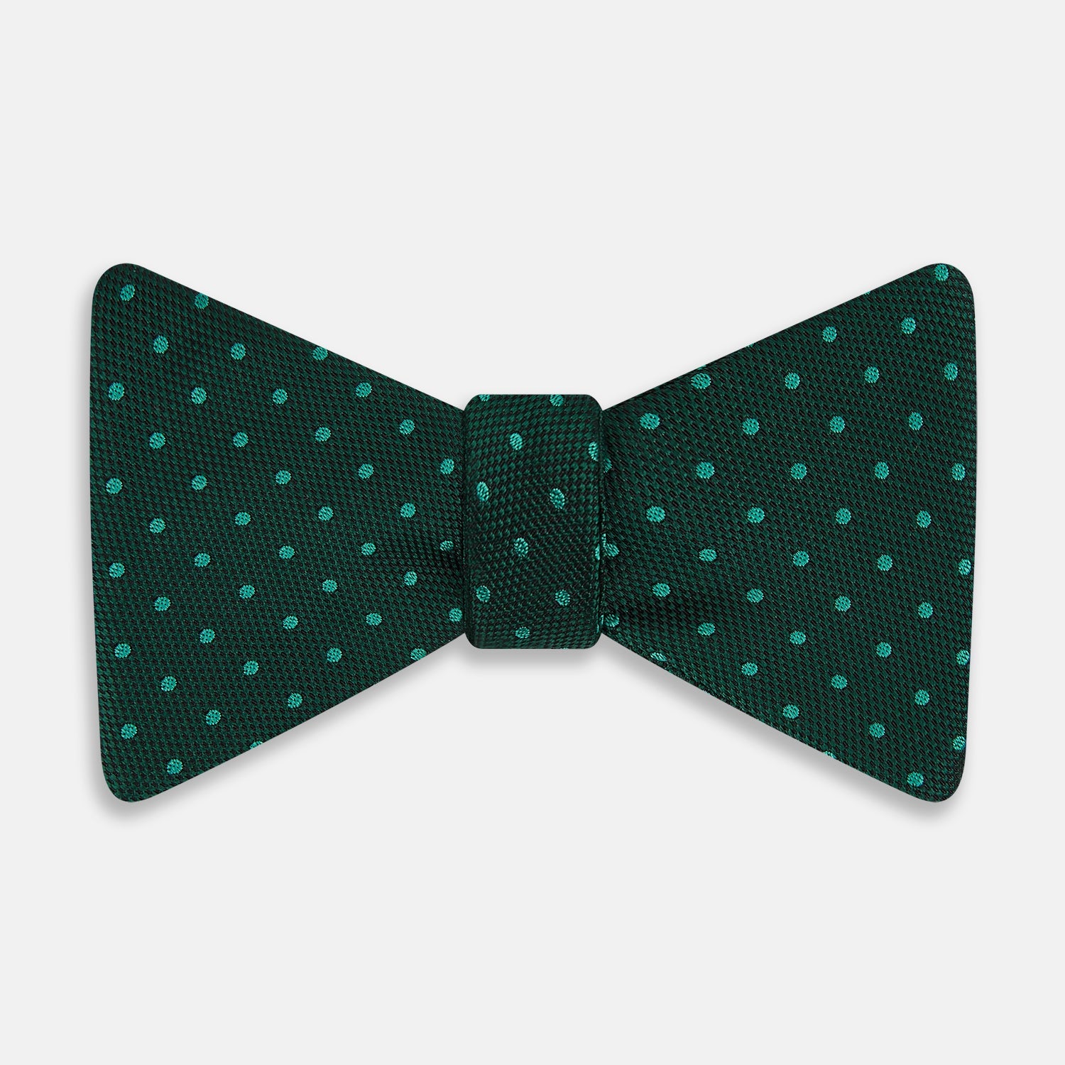 Turquoise and Forest Green Mirco Dot Silk Bow Tie