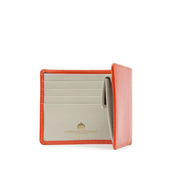 Four credit card wallet with coin purse – Tangerine / Bone White
