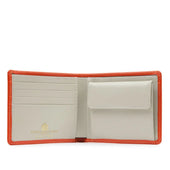 Four credit card wallet with coin purse – Tangerine / Bone White