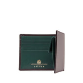 Four credit card wallet with coin purse – Cuban Brown / Forest Green