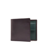 Four credit card wallet with coin purse – Cuban Brown / Forest Green