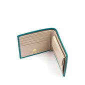 Four credit card wallet with coin purse – Turquoise / Bone White