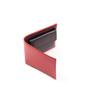Four credit card wallet with coin purse – Scarlet / Ebony Black