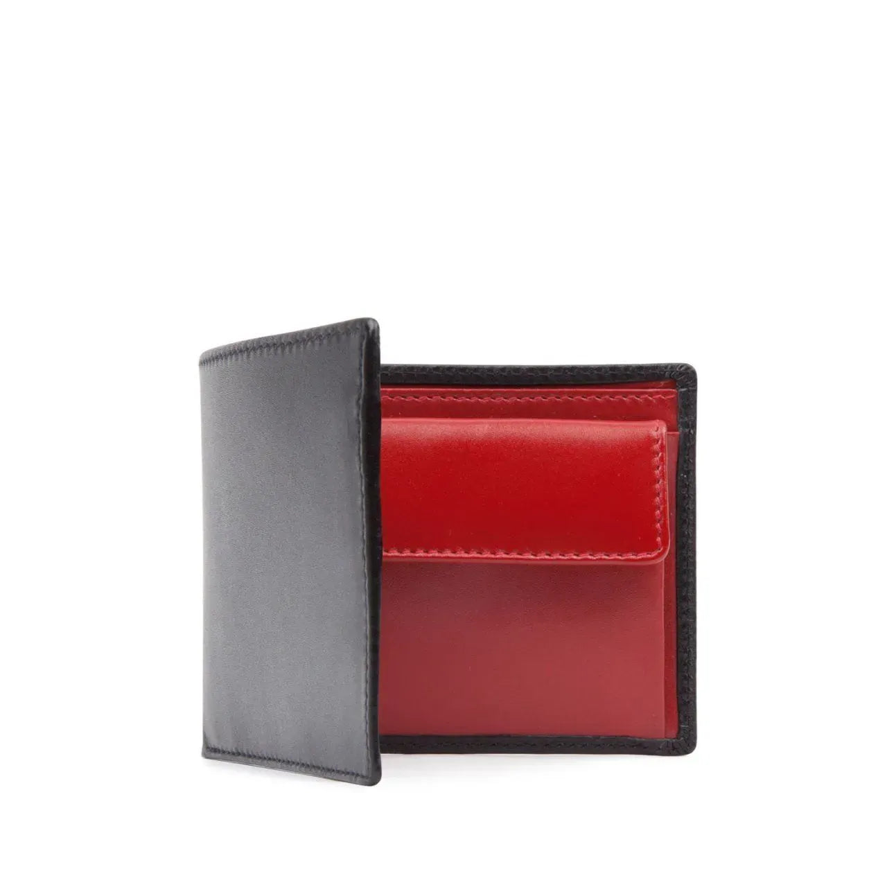Four credit card wallet with coin purse – Ebony Black / Scarlet