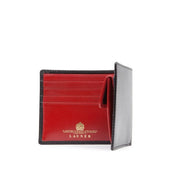 Four credit card wallet with coin purse – Ebony Black / Scarlet