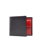 Four credit card wallet with coin purse – Ebony Black / Scarlet