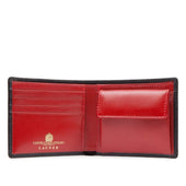 Four credit card wallet with coin purse – Ebony Black / Scarlet