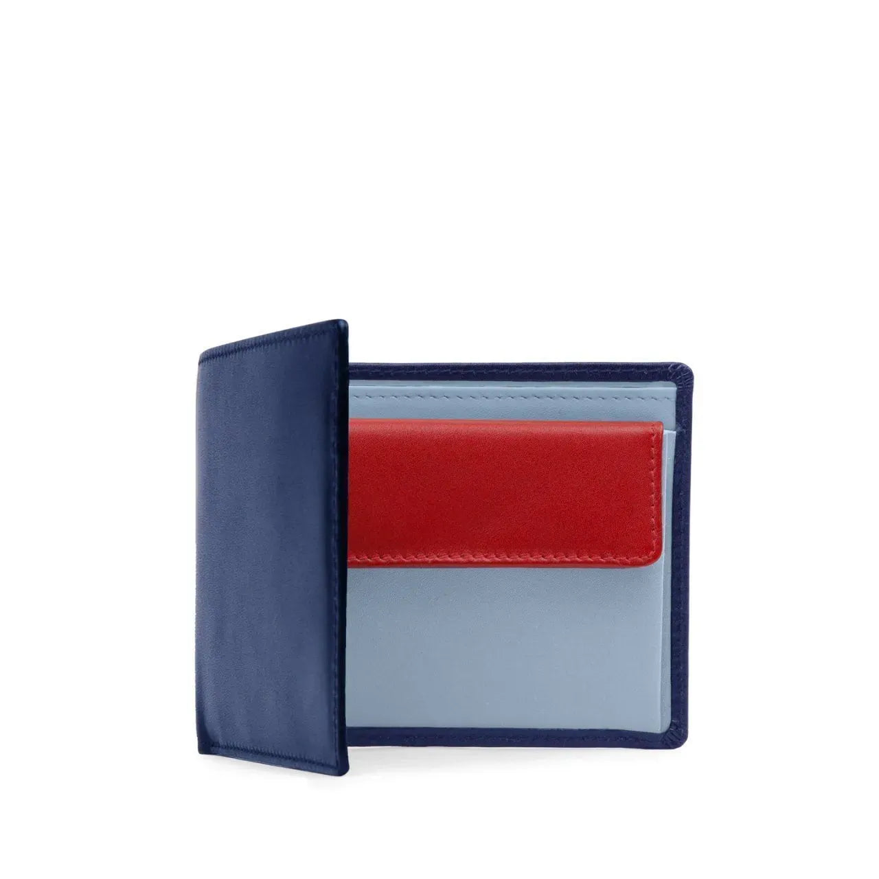Four credit card wallet with coin purse – Royal Blue / Cloud Blue / Scarlet