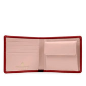 Four credit card wallet with coin purse – Scarlet / Powder Pink