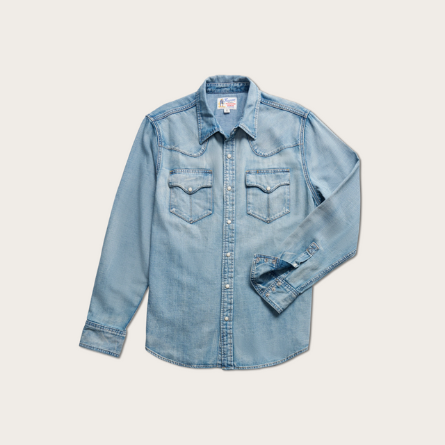 Men's Denim Long Sleeve Pearl Snap