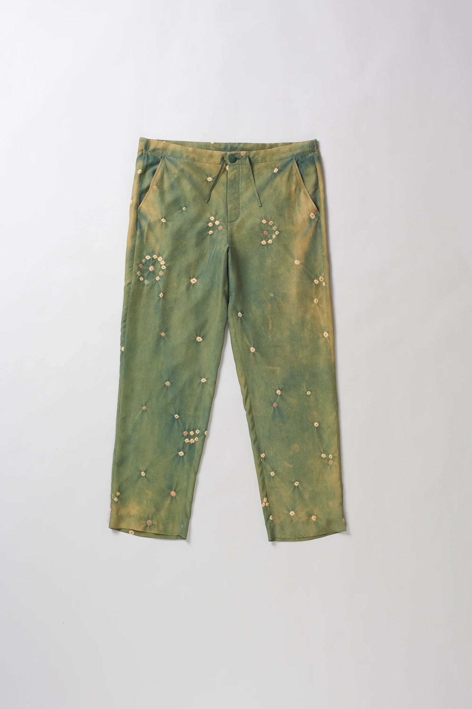 Bandhani Relaxed Fit Pant in Leaf Green