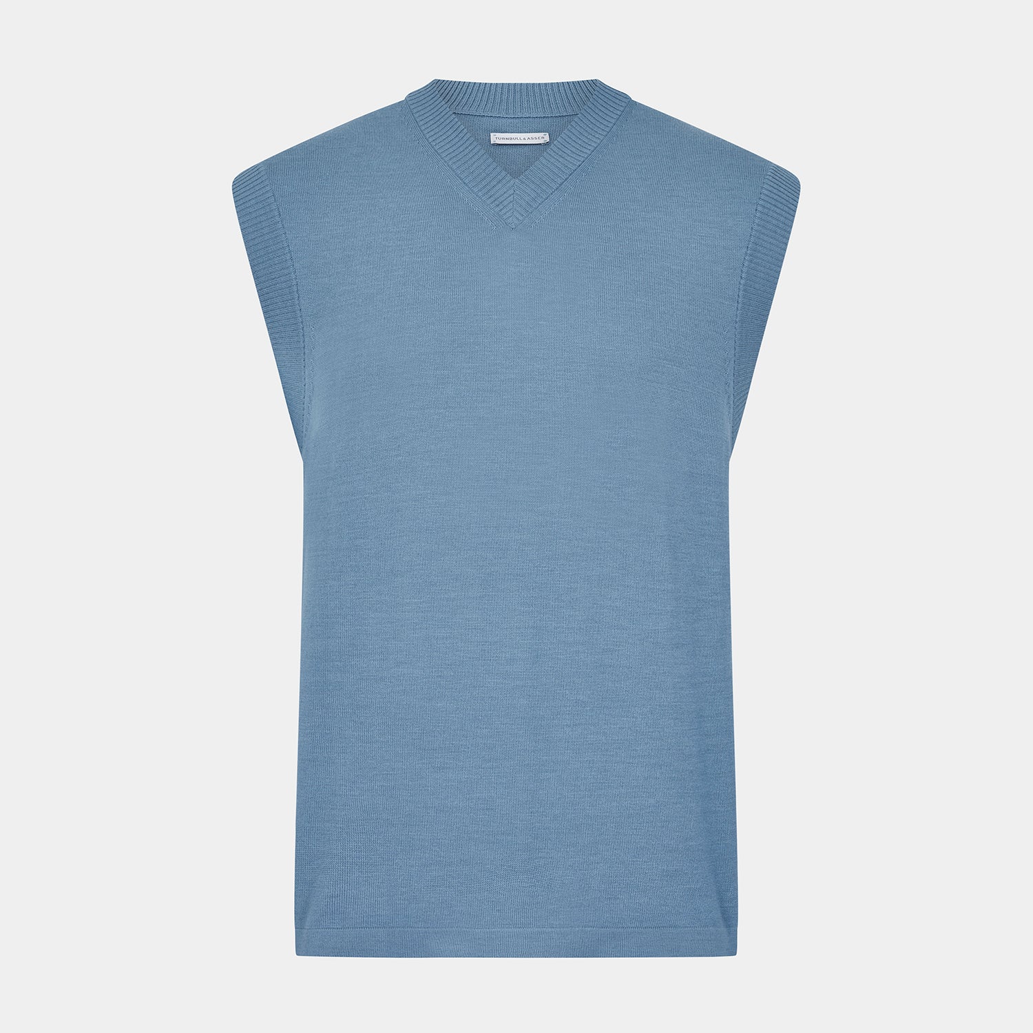 Pale Fine Merino V Neck Vest