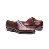 Constello True Seamless Faux Cap Toe Semi Brogue Hand Welted Chestnut Musuem Calf