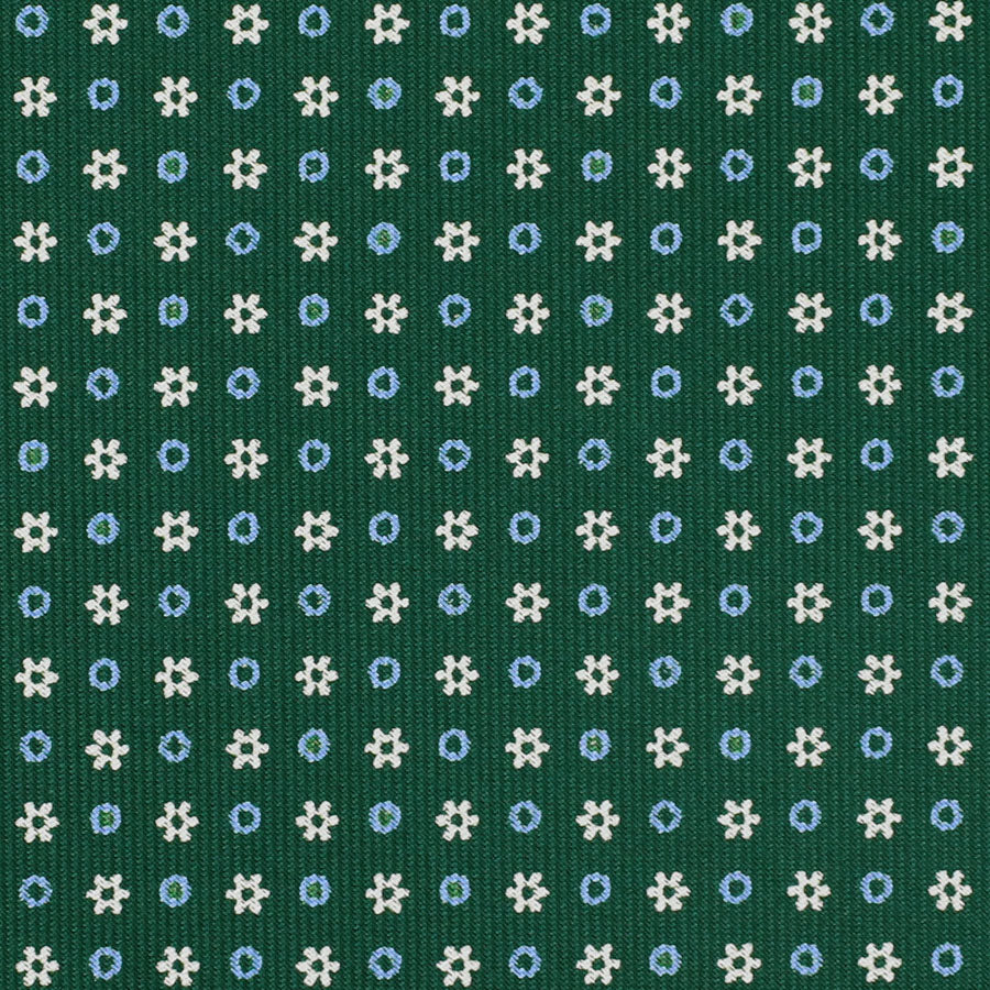 Floral Printed Silk Bespoke Tie Green