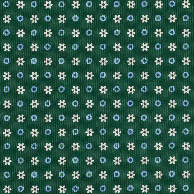 Floral Printed Silk Bespoke Tie - Green