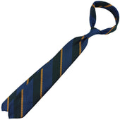 Japanese Grenadine Silk Tie Forest Blue Gold